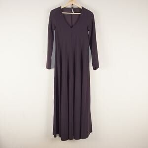 Indies Long Sleeve Tech Jersey Travel Ready Purple Maxi Dress Womens 38 / US 6